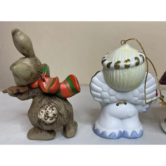 Vintage Porcelain christmas ornaments Lot Hallmark Katybeth Santa Angel & More - Picture 7 of 10